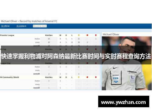 快速掌握利物浦对阿森纳最新比赛时间与实时赛程查询方法